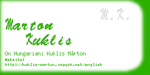 marton kuklis business card