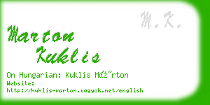 marton kuklis business card